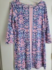 Lilly Pulitzer WERK IT MARLOWE Dress Iris Blue Floral Sz L Large