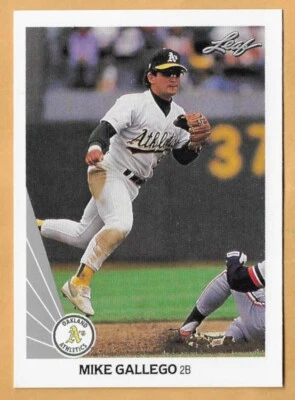 MIKE GALLEGO OAKLAND ATHLETICS #121 - LEAF NM-MT 1990 - Image 1 of 2