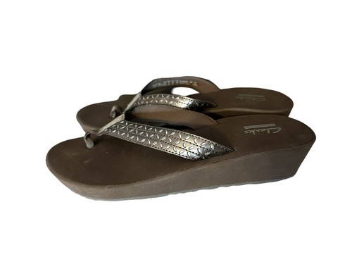 Clarks Collection Sandali con zeppa infradito donna 9M grigio comodi slip on