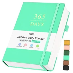 Planner, Undated Daily Planner with To Do List, 365 Days Planner A5 Mint Green - Picture 1 of 7