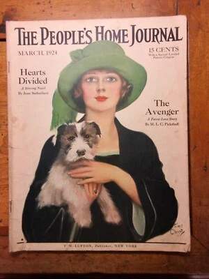 MARZO 1924 - DIARIO PEOPLE HOME - MUJER Y PERRO SOMBRERO = CONDE CHRISTY Foto 1 de 4