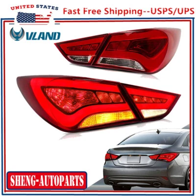 Vland LED Red Tail Lights Fit 2011 2012 2013 2014 Hyundai Sonata 6th Rear Lamps - Image 1 of 4