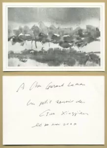 Gao Xingjian - Premio Nobel - Raro biglietto di auguri d'arte firmato - Maggio 2000 - Foto 1 di 3