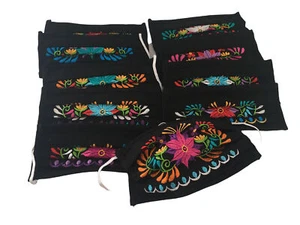 10 Pack of Handmade Embroidered Mexican Fabric Face Masks - Picture 1 of 3