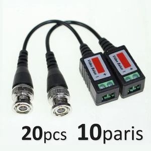 10 Pairs UTP CCTV Camera Passive Video Balun BNC Connector Coaxial Cable Adapter - Bild 1 von 8
