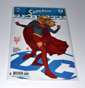 SUPERGIRL #1 REBIRTH Signed by ADAM HUGHES Autograph Comic SEXY COVER - Picture 1 of 2