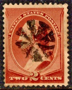 Sc #210, 1883 2 Cent Washington Banknote Bold Radial Fancy Cancel - Picture 1 of 2