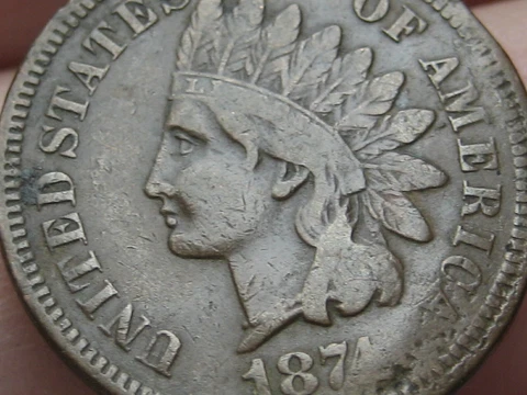 1874 Indian Head Cent Penny- Fine/VF Details Cover