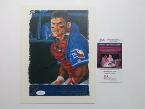 IVAN "PUDGE" RODRIGUEZ SIGNED 8.5 x 11 TEXAS RANGERS CARD CANVAS PRINT PHOTO JSA - Picture 1 of 4