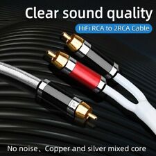 Hifi RCA to 2RCA Cable Hi-End Copper and Silver One Sub-2 Splitter Y Audio Cable