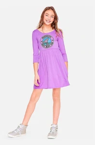 *NWT* Girls Swing Dress JUSTICE size 10 Mermaids Have More Fun Purple Back Loop - Picture 1 of 5