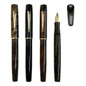 Pluma Estilográfica Woodex Hecha a Mano Ebonita Modelo No. 4 (Kanwrite No. 6 plumines finos | oro - Imagen 1 de 3