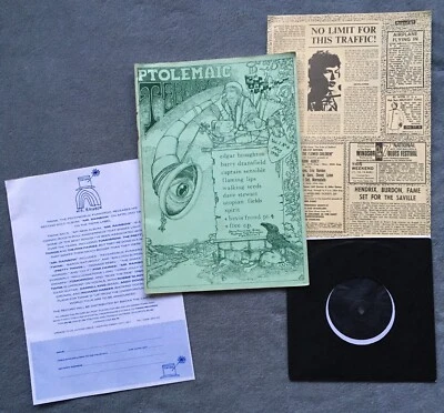 PTOLEMAIC TERRASCOPE #4 Fanzine 7" SINGLE Insert 1990 TODD DILLINGHAM Folk RARE - Bild 1 von 4