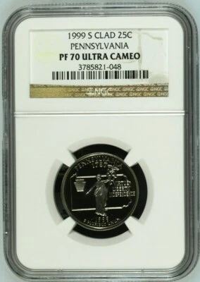 1999 S Clad 25C Pennsylvania NGC PF70 Ultra Cameo - Image 1 of 2