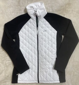 Ralph LAUREN Puffer Jacket Fleece Quilted White Black RL Zip Up Coat Small NWT - Picture 1 of 7