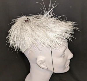 Vintage OSTRICH POUFF PLUME HAT Fascinator SAX FIFTH AVE Salon Moderne - Picture 1 of 8