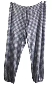 Sundry Sweatpants Gray Purple Houndstooth Women Size 4/XL 33" W x 28" L - NWT - Picture 1 of 13