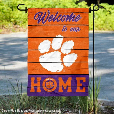 Clemson Tigers Welcome To Our Home Garden Flag and Yard Banner Cover
