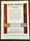 1936 Mahogany Association Print Ad The Most Beautiful of All Cabinet Woods