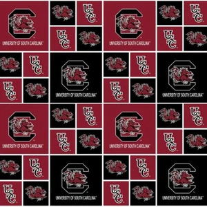 South Carolina USC Gamecocks Cotton Fabric Geometric Print-By the Yard - Picture 1 of 1