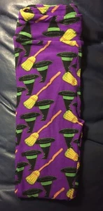 NWT LuLaRoe Kids L/XL HALLOWEEN Witch Hats & Brooms PURPLE Leggings *UNICORN* - Picture 1 of 2