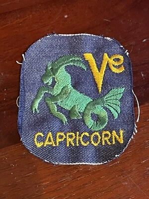Vintage Capricorn Biker Patch Zodiac Patch 4x3 Vest Motorcycle Jacket Patch - Image 1 of 2