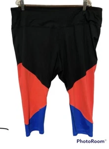 LIVI Active Black Pink Blue Striped Crop Leggings 22/24 - Picture 1 of 7