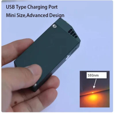 593 nm Gelb Mini Laserpointer USB C Ladestift Sichtbarer Strahl Tragbares Licht - Bild 1 von 4