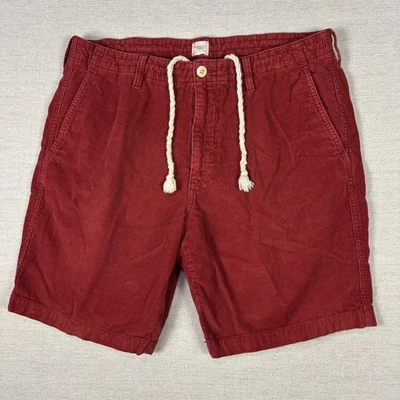 Vintage Lands End Red Corduroy Shorts Drawstring Flap Pockets Mens 36 - Image 1 of 4
