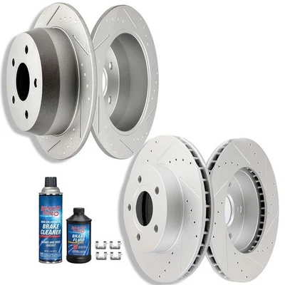 325mm Front & 330mm Rear Drilled Brake Rotors for Ford Explorer Taurus Flex MKT Foto 1 de 3