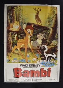 MANIFESTO 4F  BAMBI walt disney animazione cartone animato cartoon - Imagen 1 de 1
