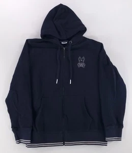 Psycho Bunny Full Zip Hoodie Jacket Sweatshirt Blue Mens M - Picture 1 of 7