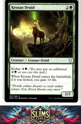 Magic the Gathering MTG Dominaria Krosan Druid #167 Buy 2 Get 1 - Image 1 of 2