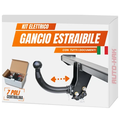 Gancio di traino estraibile orizzontale per MAZDA 3 BM, BN 2 volumi 2013/2018 7p - Immagine 1 di 4