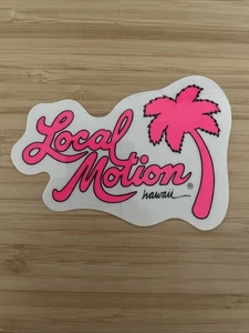 LOCAL MOTION Hawaii Surfboard Hot Pink Neon Clear 80's Vintage Surfing STICKER - Picture 1 of 4