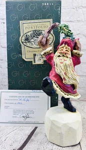 Caja de música David Frykman Oh the Joy Santa DF1083 con certificado de autenticidad y caja de 11 pulgadas - Imagen 1 de 8