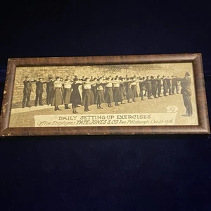 Vintage Framed Photo Womens Exercise Workout Drills circa 1918 Tate Jones Co. - Picture 1 of 11