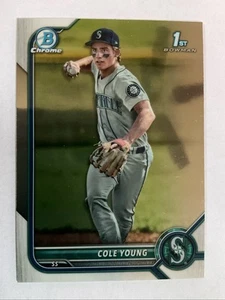 2022 Bowman Chrome Draft COLE YOUNG 1° Bowman Seattle MARINERS #BDC-112 - Foto 1 di 2