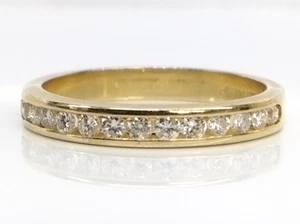 Anillo de oro amarillo de 14 quilates de 0,25 quilates con diamantes aniversario de boda de 3 mm talla 6 circonita - Imagen 1 de 5