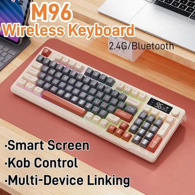 Wireless Keyboard with Screen,Gaming Keyboard Bluetooth Dual-Mode Connection - Image 1 of 4