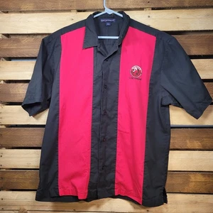 Sin City Brewing Company Logo Bowling Shirt Las Vegas Size Large Black and Red - Picture 1 of 6