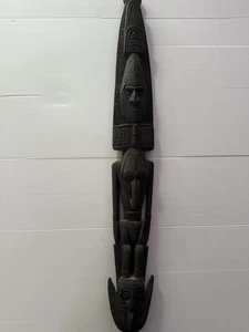 Vintage Papau New Guinea Marbuk Sepik River Carved Wood Tribal Art Wall Decor - Picture 1 of 9