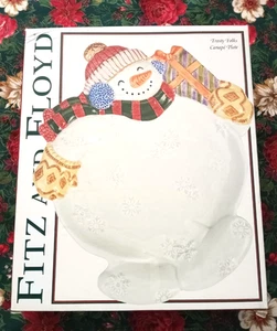 Fitz Floyd FROSTY FOLKS Schneemann CANAPE TELLER mit Box WEIHNACHTEN PLÄTZCHEN schneller Versand - Bild 1 von 12