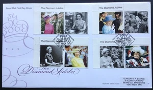 GB QEII 2012 Diamond Jubilee Set + Márgenes en la Cubierta del Primer Día, Windsor S/H/S - Imagen 1 de 2