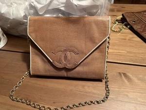 Vintage CHANEL Exotic Lizard Flap Bag Gold Hardware Rare - Picture 1 of 14