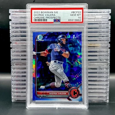 2022 Bowman Sapphire Edition #BCP-22 George Valera PSA 10 - Image 1 of 2