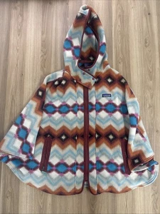 Patagonia Poncho Sweater Women Xs/S Aztec Cape Outdoors Synchilla Fleece 25285 - Picture 1 of 10
