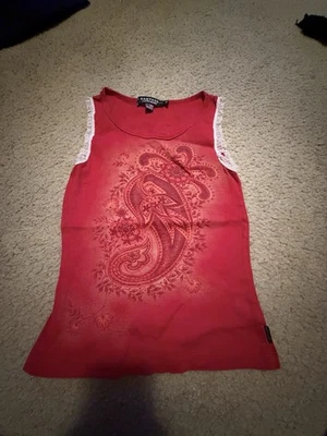 Vintage Rampage Y2K Tank Top 90s Lace Rhinestone  - Image 1 of 4