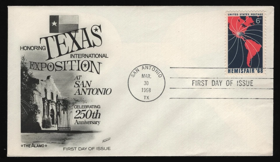 #1340 6c Hemisfair '68, Fleetwood H/C FDC **CUALQUIER 5 = ENVÍO GRATUITO** Foto 1 de 1