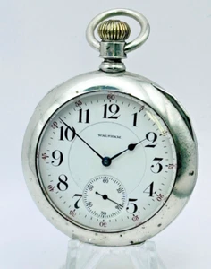 1907 WALTHAM VANGUARD - 18 SIZE, 23 JEWEL - RAILROAD GRADE POCKET WATCH RUNNING - Picture 1 of 21